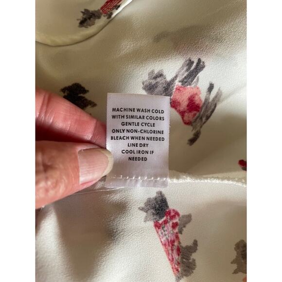 Como Vintage Size X-Small Button-Up Long Sleeve Blouse Terrier Dog Pattern - Picture 6 of 6